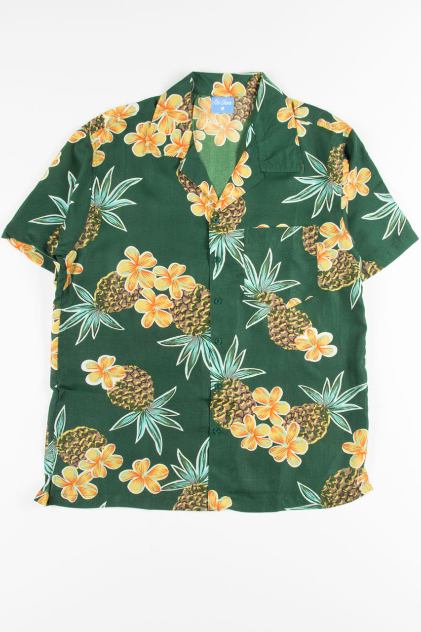 Green Pineapple Floral Hawaiian Shirt - Ragstock.com