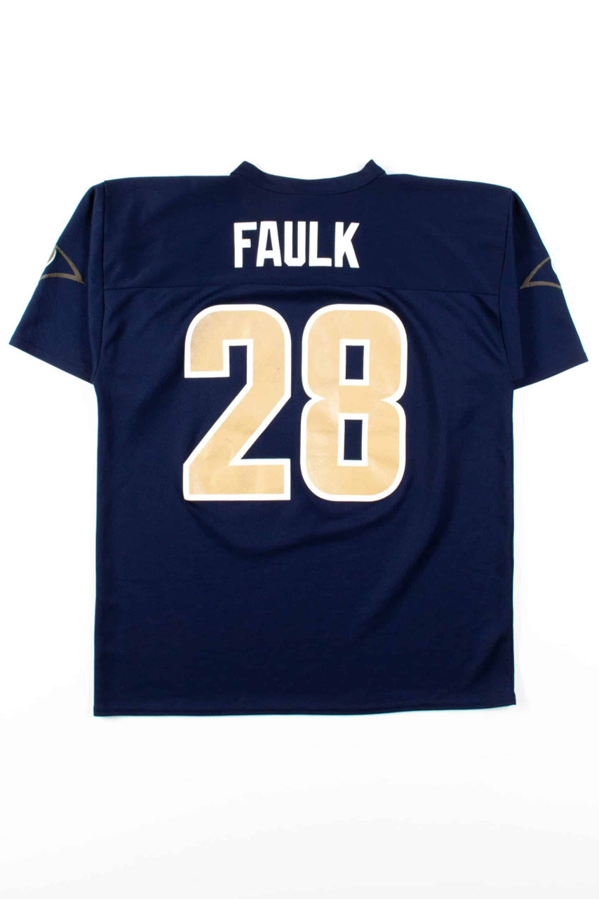 Vintage St Louis Rams NFL Faulk 28 Short Sleeve Jersey Men's Size