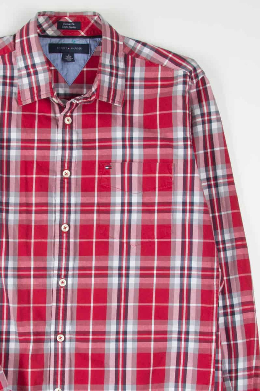 Red Plaid Tommy Hilfiger Button Up - Ragstock.com