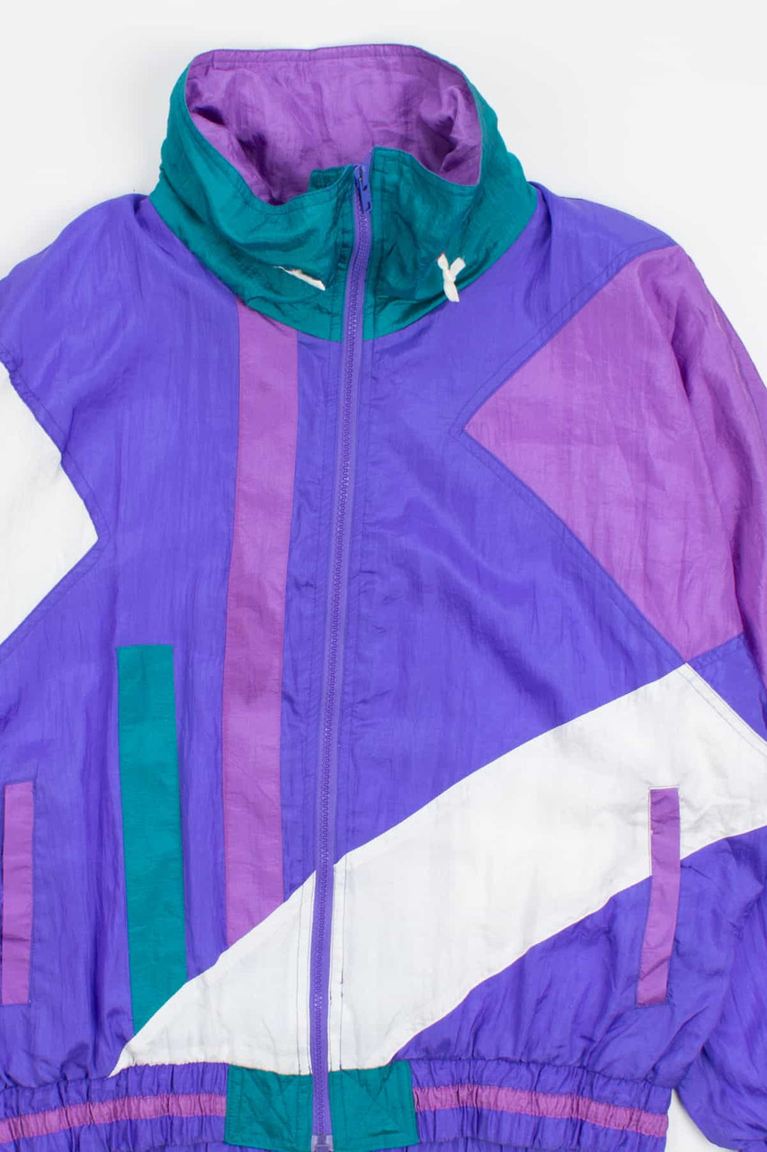 Colorblocked Purple and Green 90s Jacket - Ragstock.com