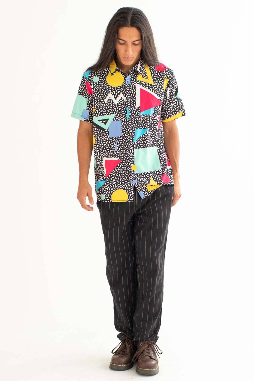 90s Static Party Button Up Shirt