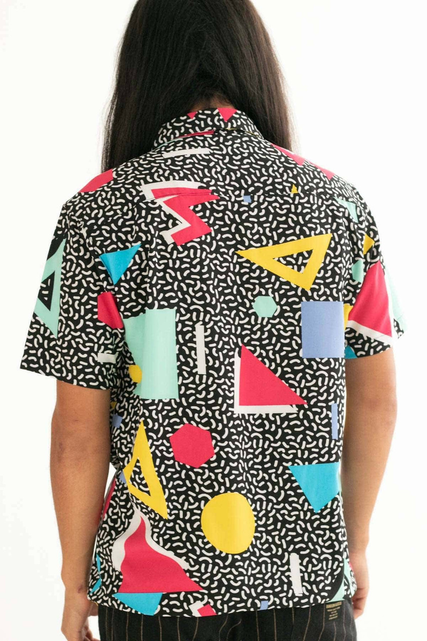 90s Static Party Button Up Shirt