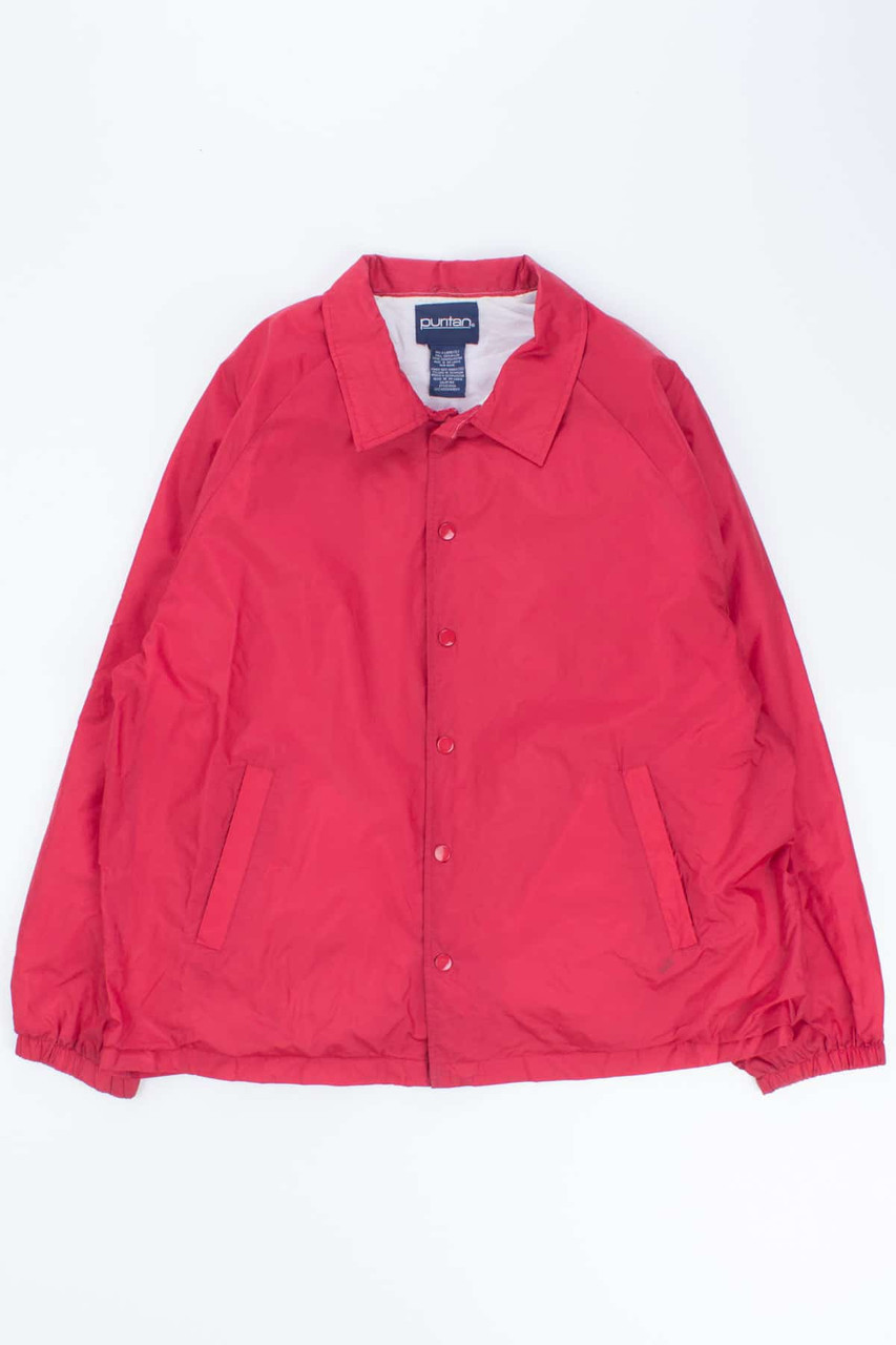 Red Snap Button Coaches Jacket - Ragstock.com