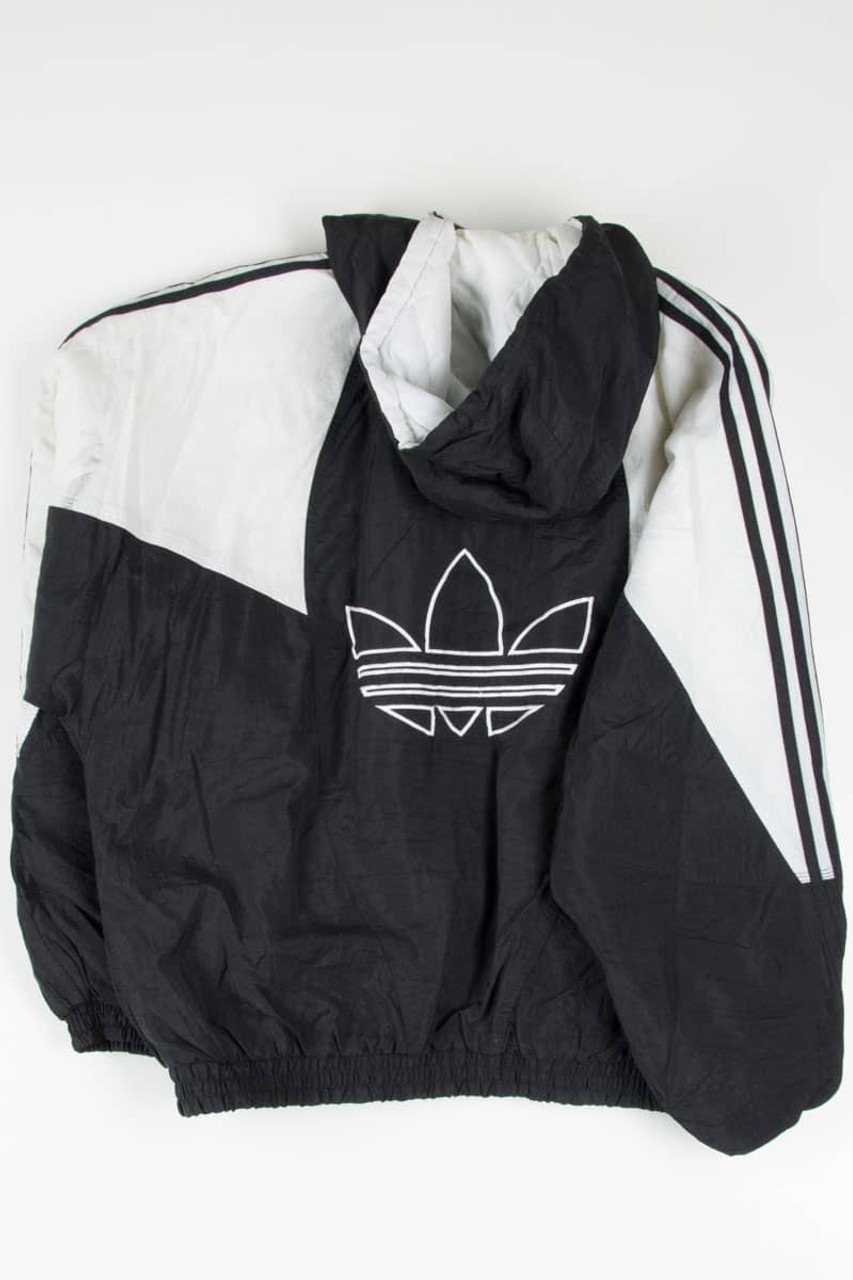 絶品】 90s adidas White x Black Nylon Jacket - メンズ