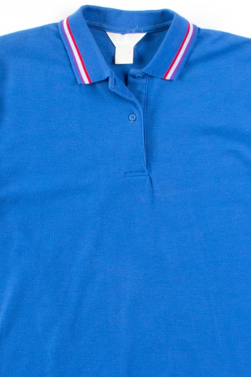 Light Blue Polo Shirt With Piping - Ragstock.com