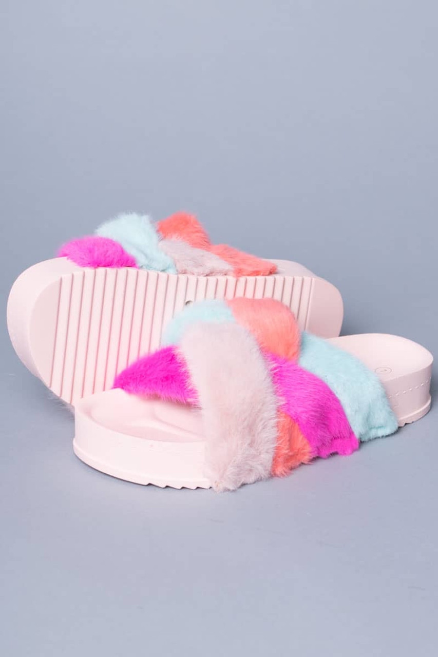 Blush Furry House Slides Ragstock