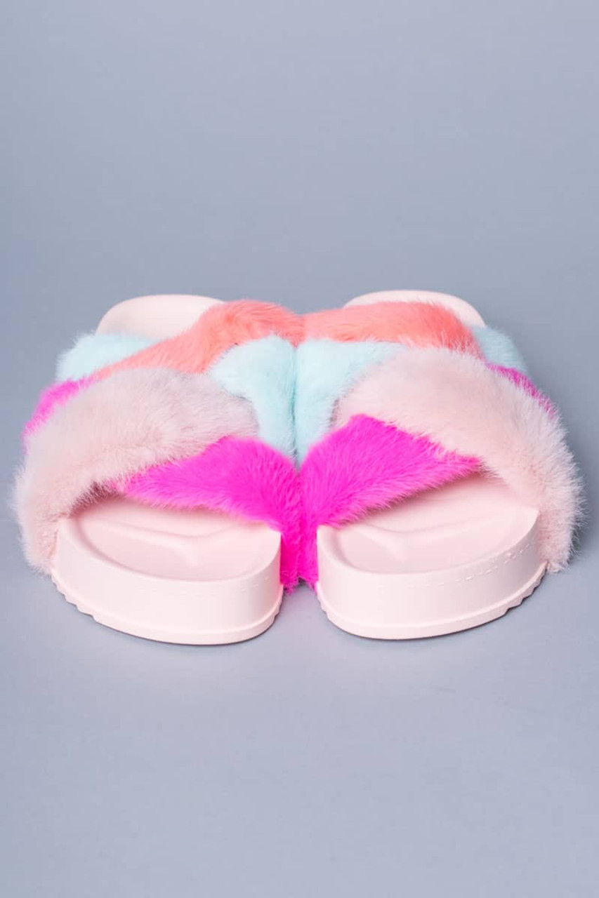 Blush Furry House Slides Ragstock