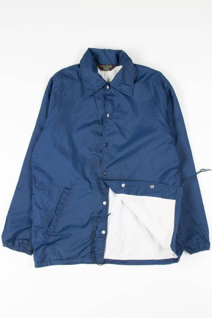 Navy Nylon Coach Jacket