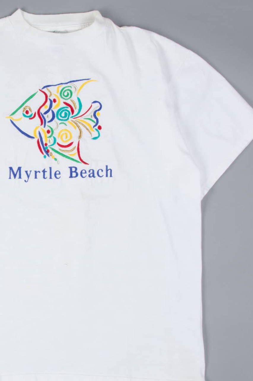 Embroidered Fish Myrtle Beach Souvenir T-Shirt