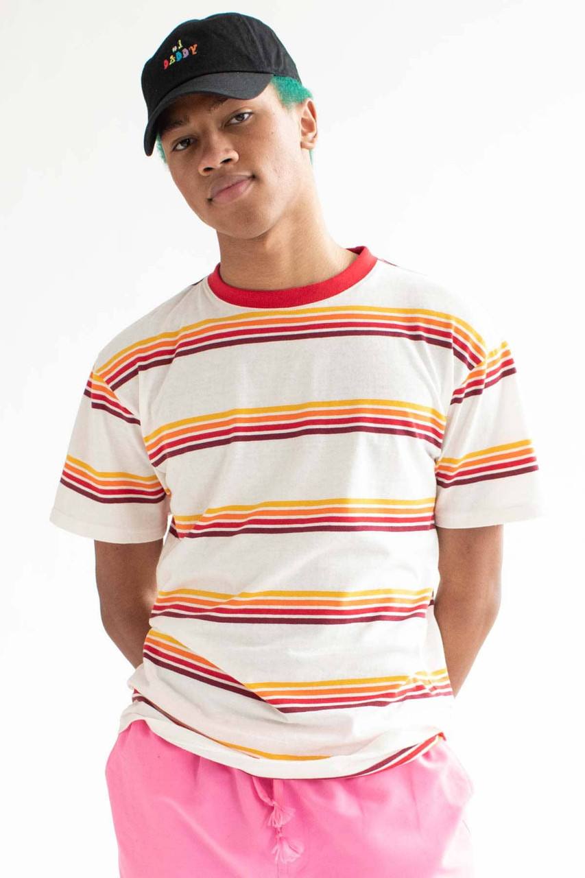 Red & Gold Striped T-Shirt - Ragstock.com