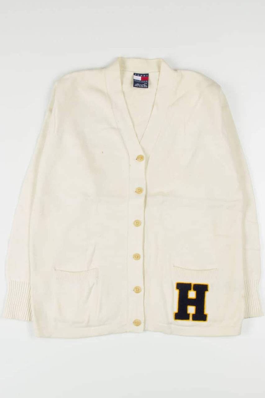 3394 Hilfiger Sweater Tommy Letter Cardigan Vintage