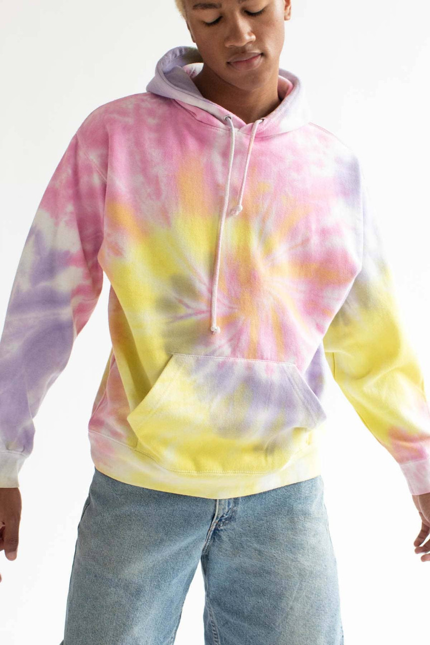 Pink yellow discount blue hoodie