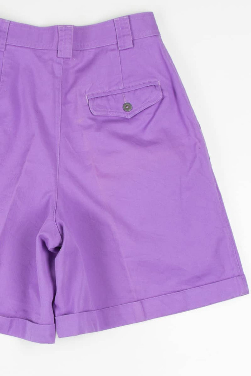 Women's Purple High Waisted Pleated Denim Shorts 318 (sz. 8) - Ragstock.com