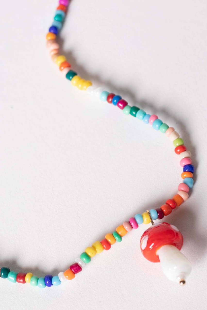 Mushroom Beaded Classic Necklace | Urban Outfitters Australia Official Site