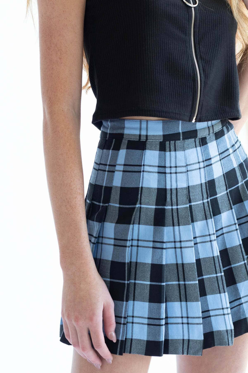 SHEIN EZwear Spring Break Plaid Print Mini Pleated Skirt | SHEIN USA