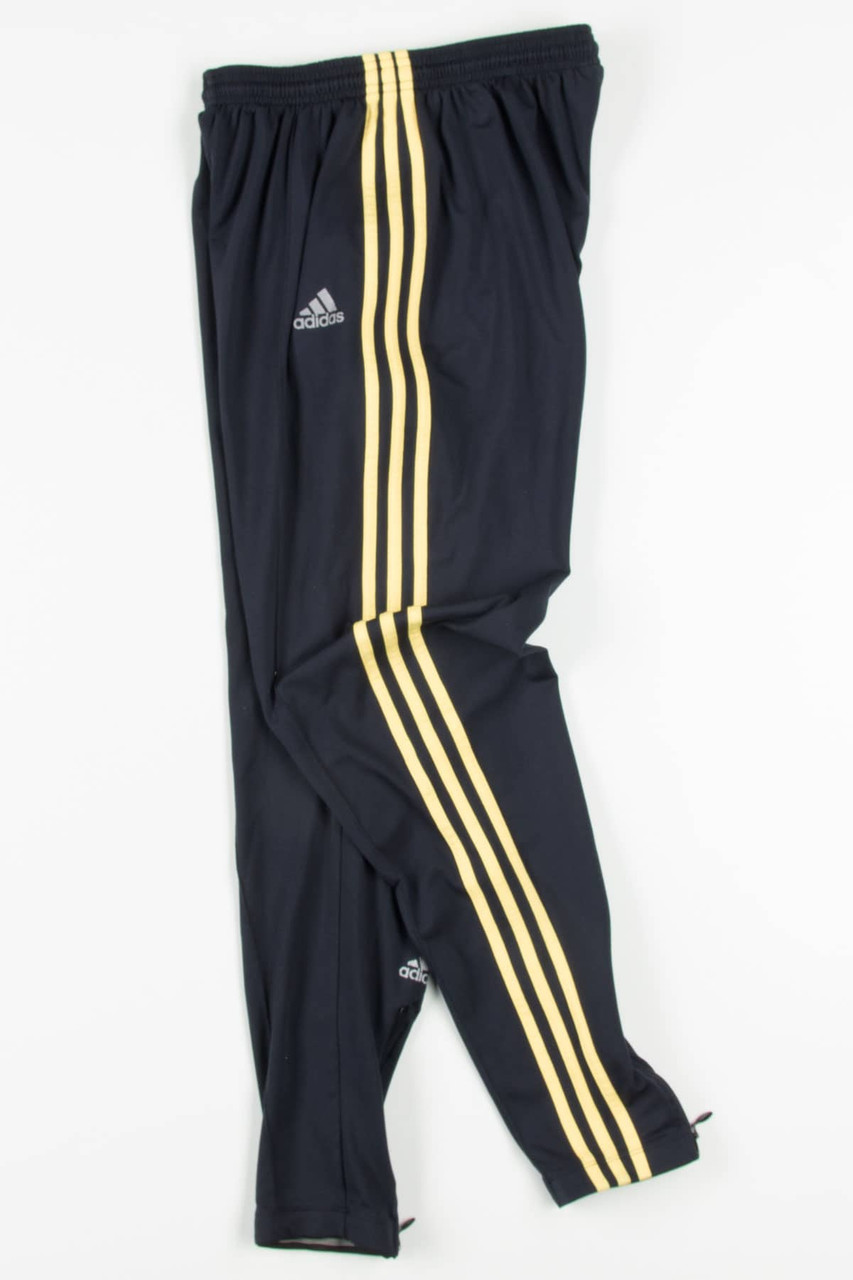 Adidas Yellow 3 Stripe Track Pants (sz. M) 
