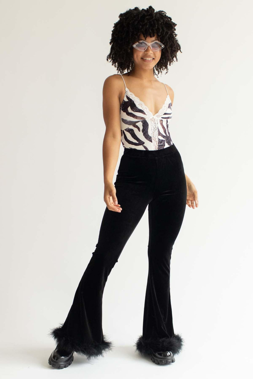 Zebra Print Lace Insert Bodysuit - Ragstock.com