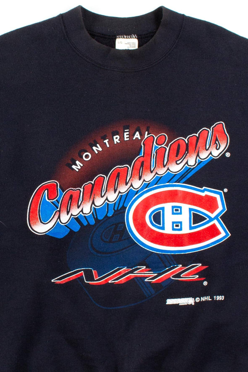 Montreal Canadiens Habs Vintage NHL Crewneck Sweatshirt Hoodie