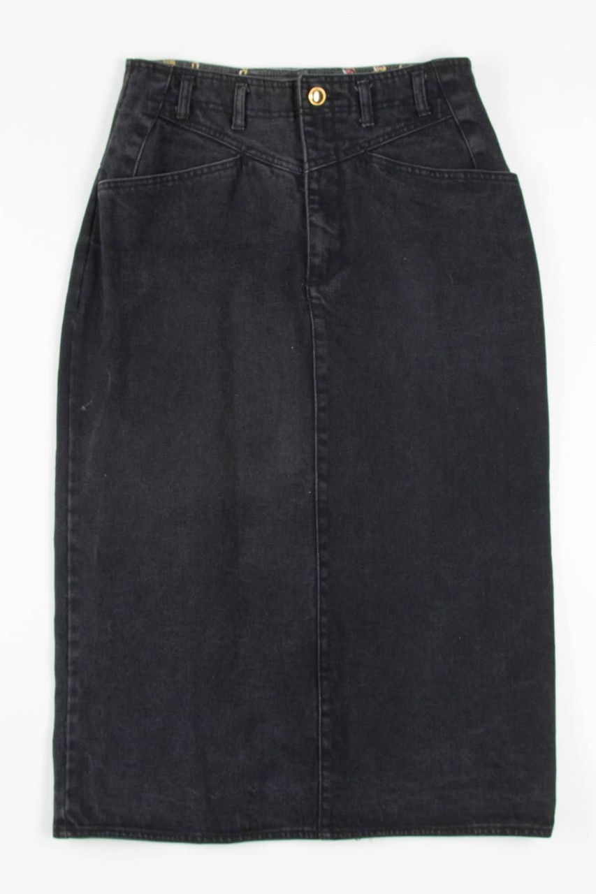 Vintage Jordache Midi Denim Skirt (sz. 14) - Ragstock.com