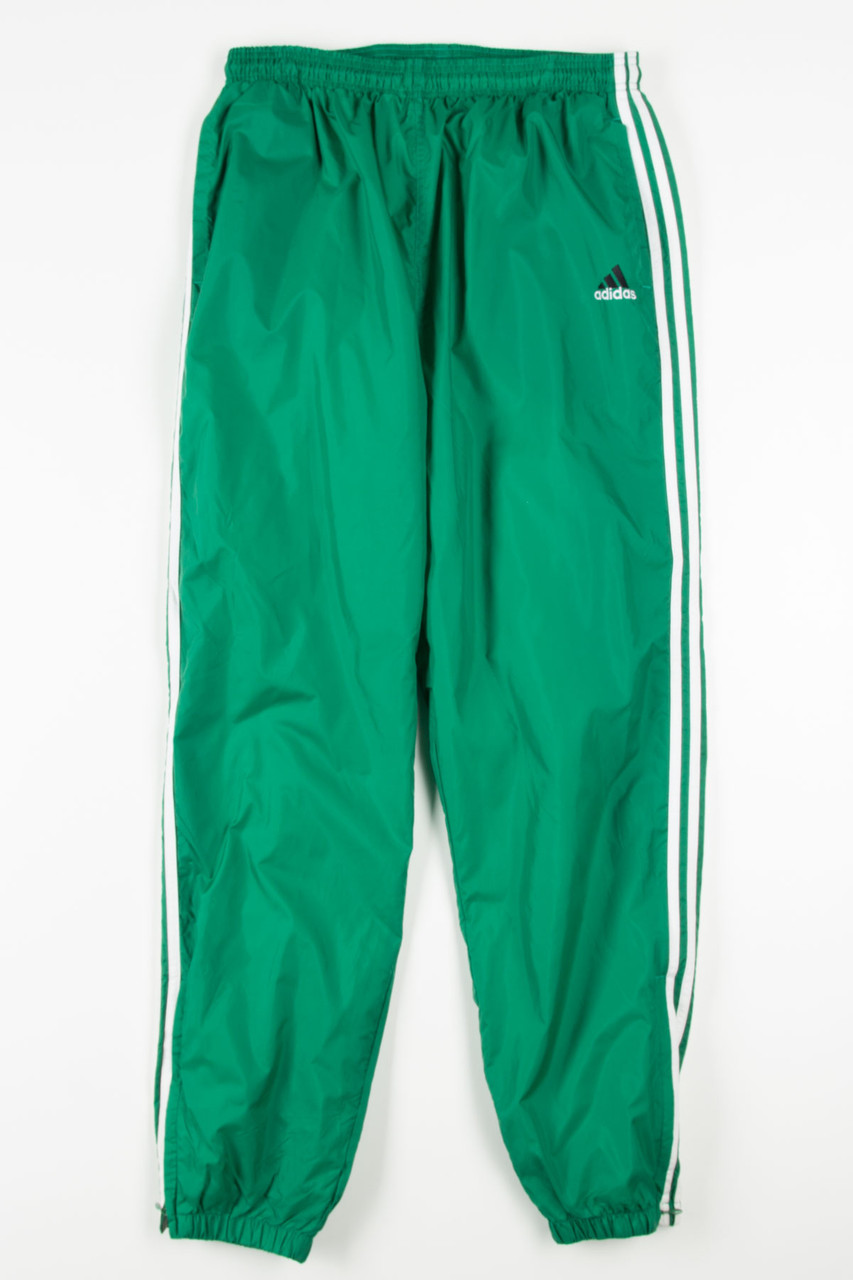 Vintage Green Adidas Windbreaker Pants (1990s) (sz. XL)