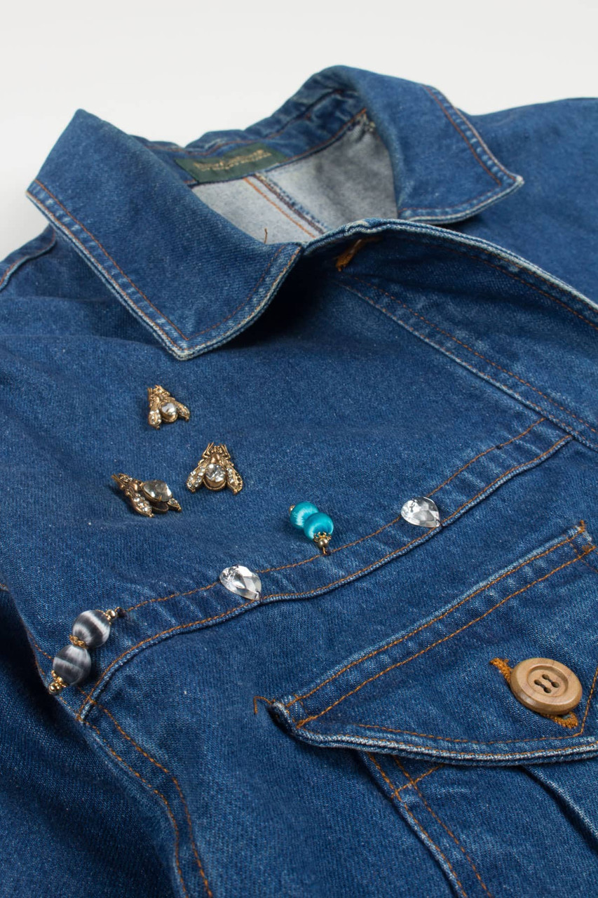 How to Make a Rhinestone Bling Denim Jacket - YouTube