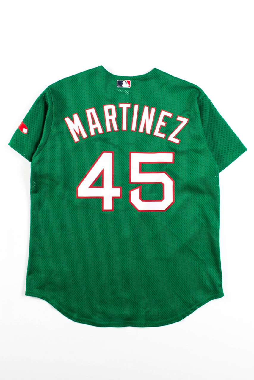 Vintage Green Red Sox Pedro Martinez MLB Jersey 