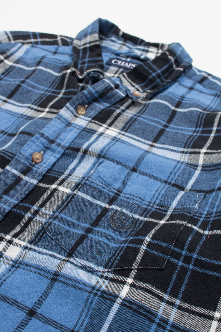 Blue Chaps Flannel Shirt (2000s) - Ragstock.com