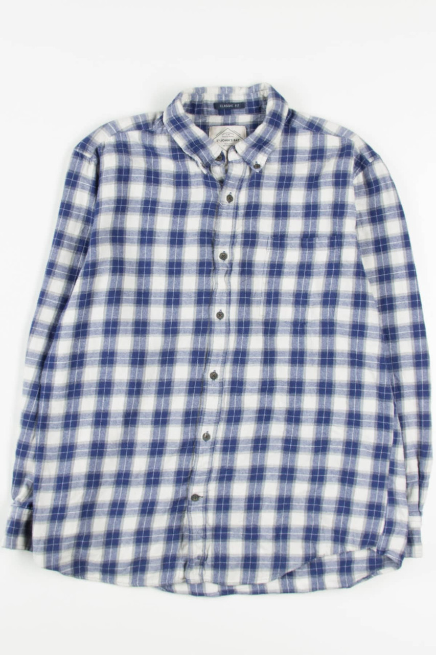 Blue St. John's Bay Flannel Shirt 3757 - Ragstock.com