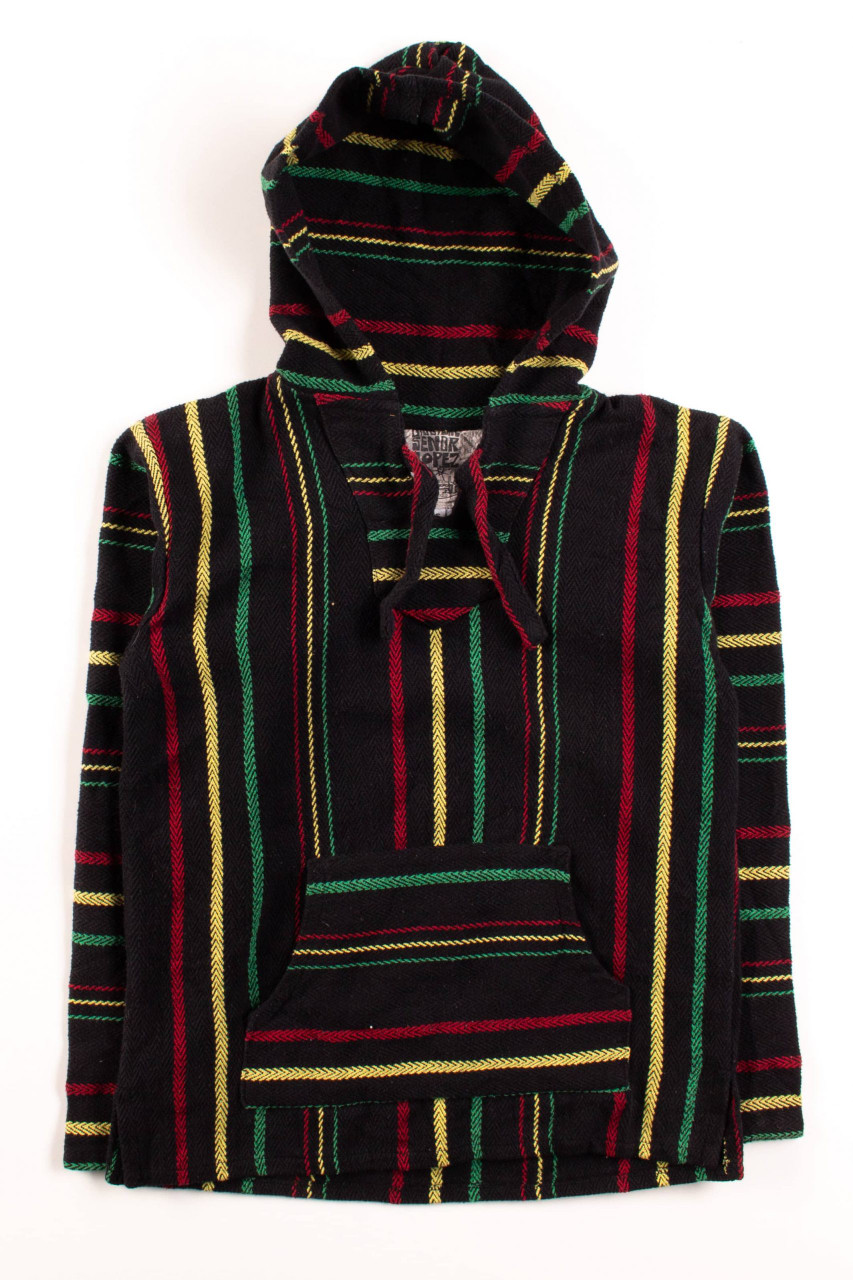 Vintage Rasta Stripes Baja Hoodie - Ragstock.com