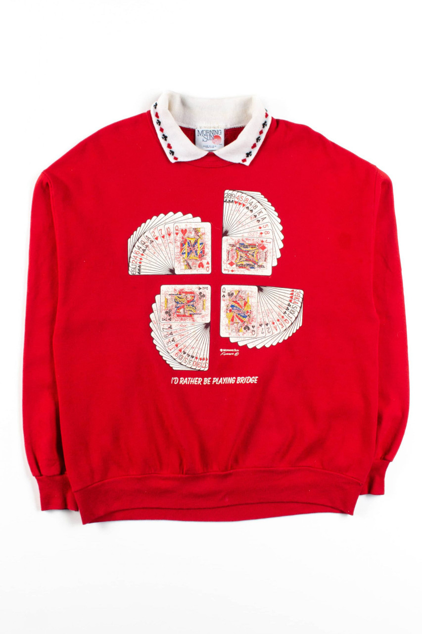 Vintage Bridge Cards Collared Sweatshirt - Ragstock.com