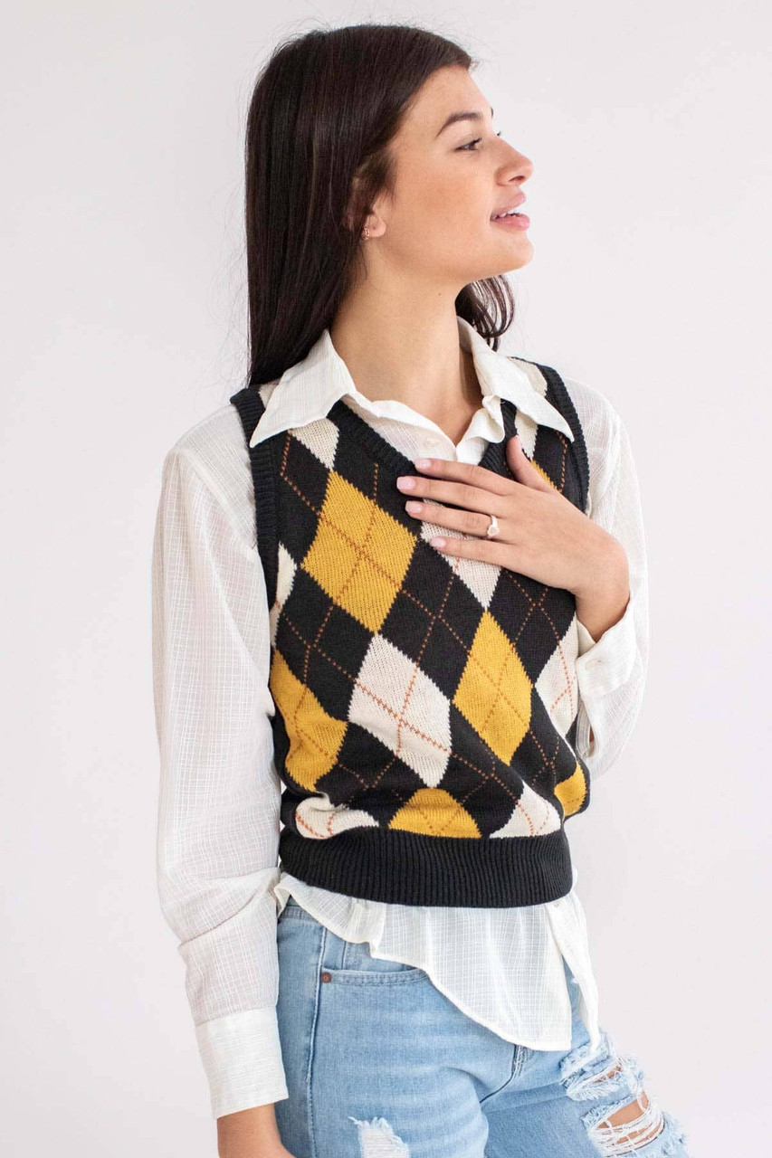 ほしい物ランキング DAIRIKU BlanketEmbroideryArgyle KnitVest ...