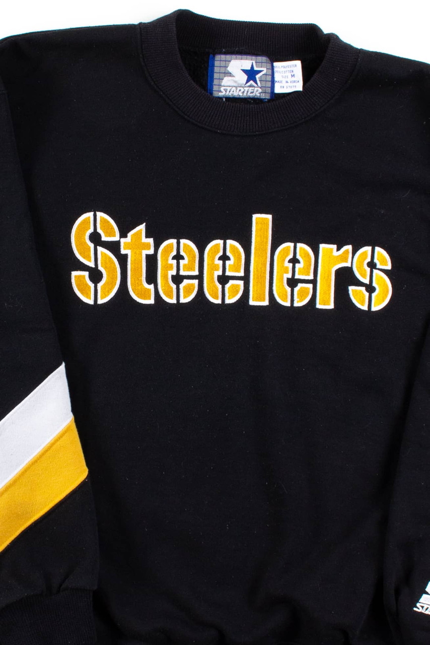 Antigua Pittsburgh Steelers Women's Black Victory Crew Sweatshirt, Black, 65% Cotton / 35% POLYESTER, Size XL, Rally House