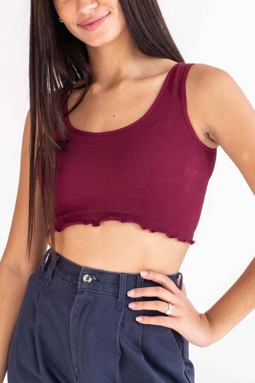 Pink Washed Seamless Crop Tank 