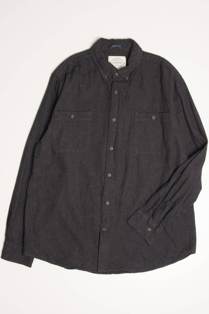 Charcoal St. John's Bay Flannel Shirt 4277 - Ragstock.com