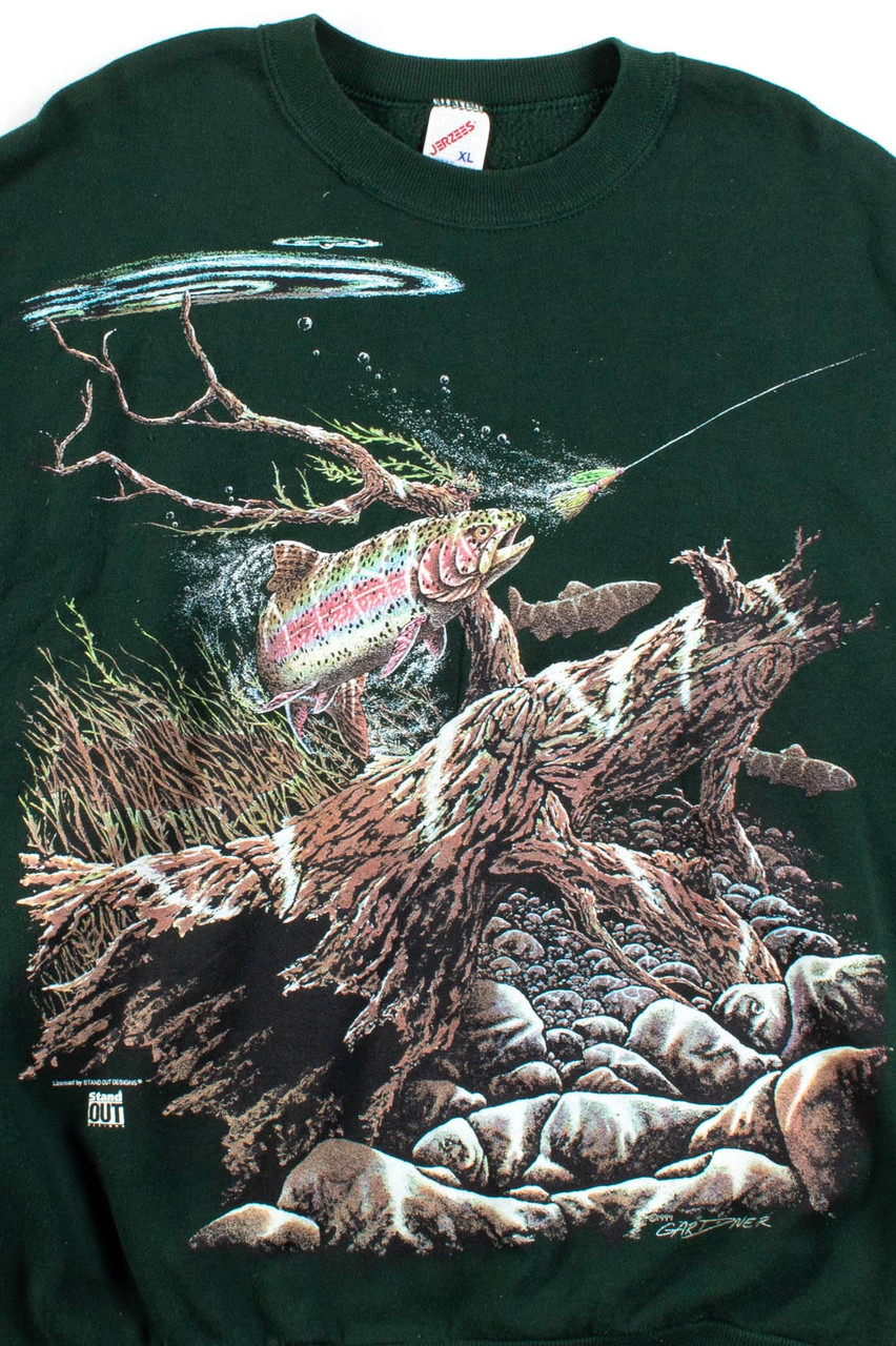 Vintage Fly Fishing Salmon Sweatshirt (1994) 