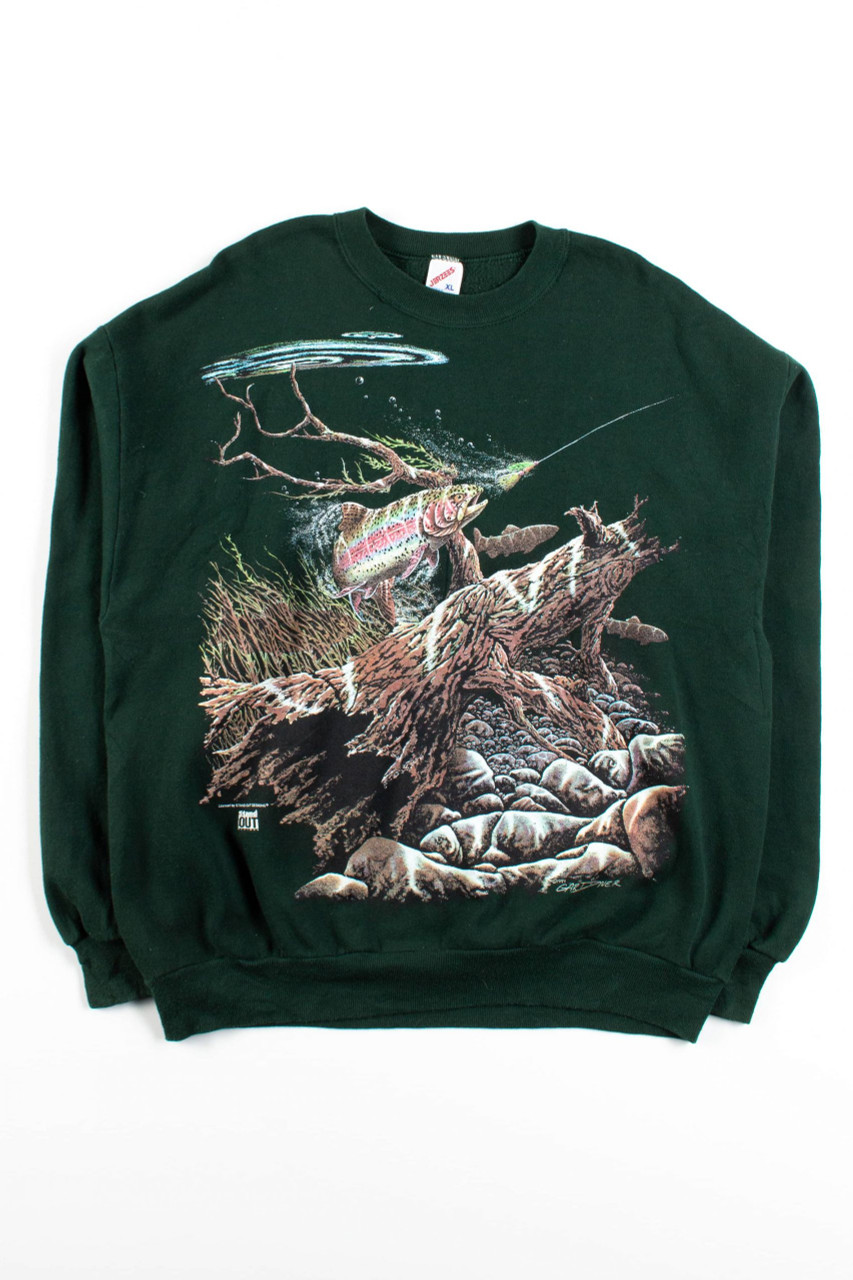 Vintage Fly Fishing Salmon Sweatshirt (1994)