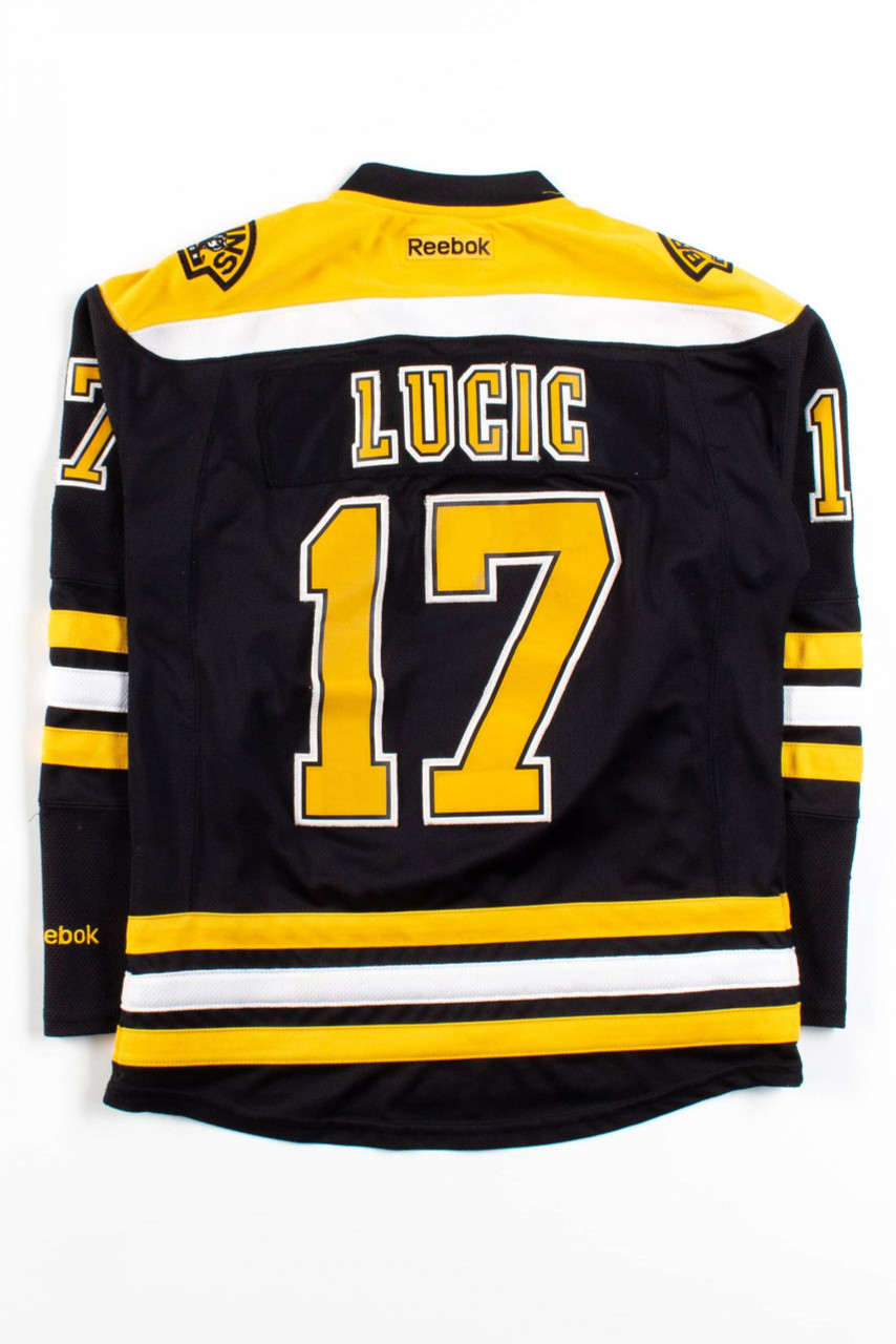NHL Men's Boston Bruins #17 Milan Lucic Reebok Edge Premier Player Jersey  (Black, Small) : : Clothing & Accessories