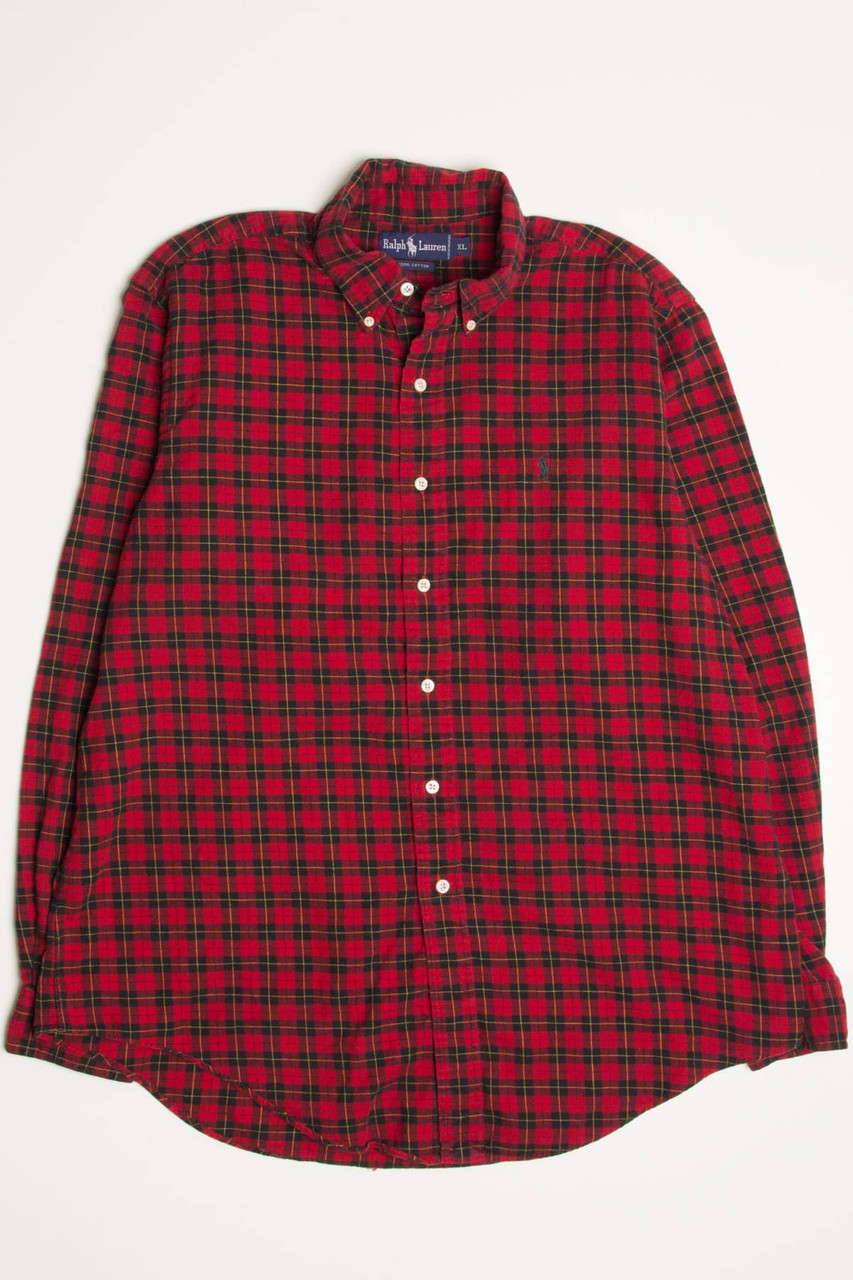 Red Ralph Lauren Flannel Shirt 4330 - Ragstock.com