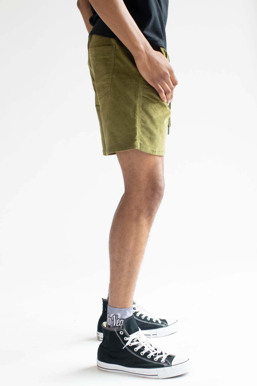 Dark Olive Corduroy Shorts