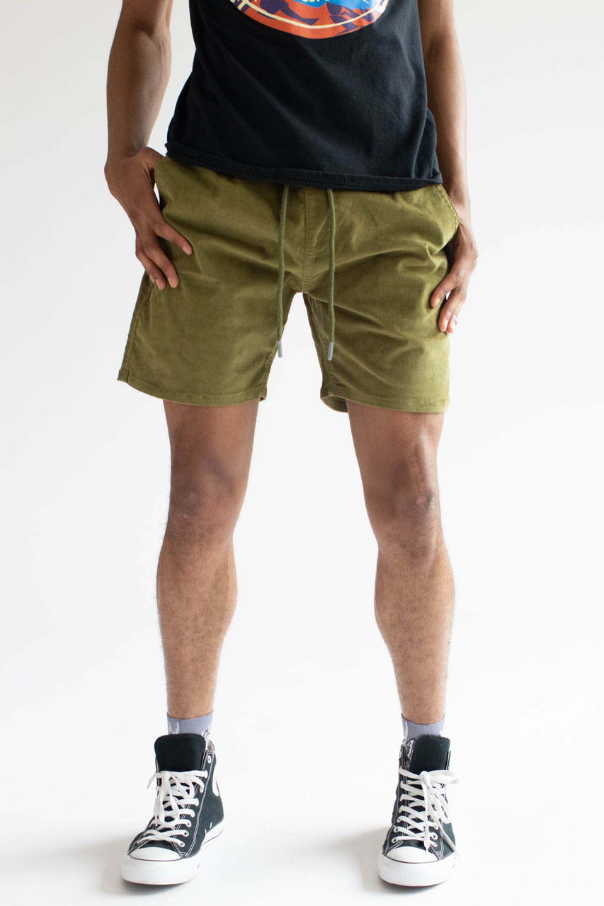 Dark Olive Corduroy Shorts