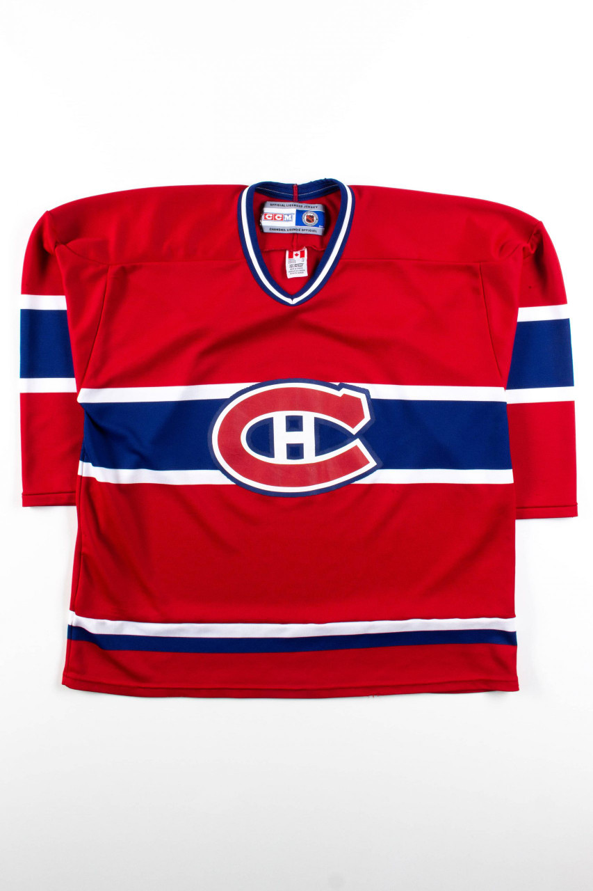 Vintage Montreal Canadiens CCM Hockey Jersey Size Large Red 