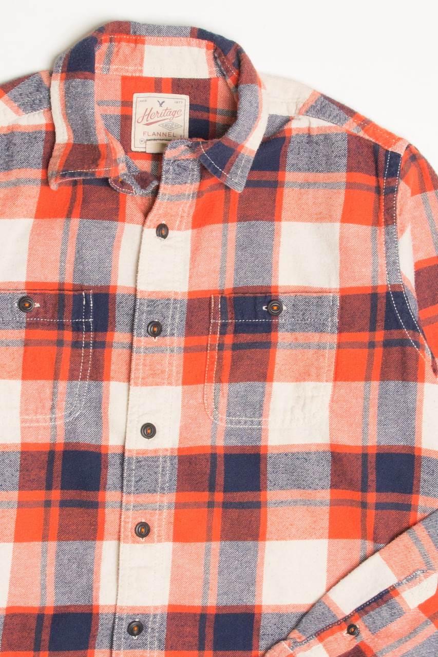 Orange American Eagle Flannel Shirt 4344