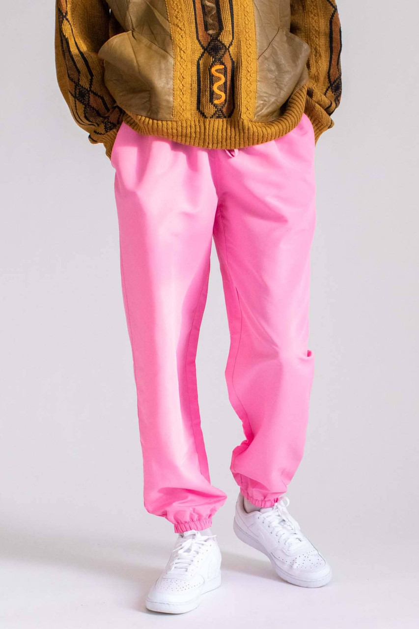 Bright Pink Nylon Joggers