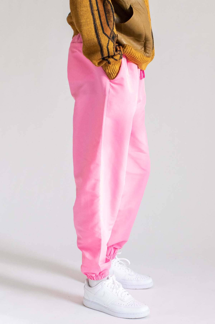 Bright Pink Nylon Joggers