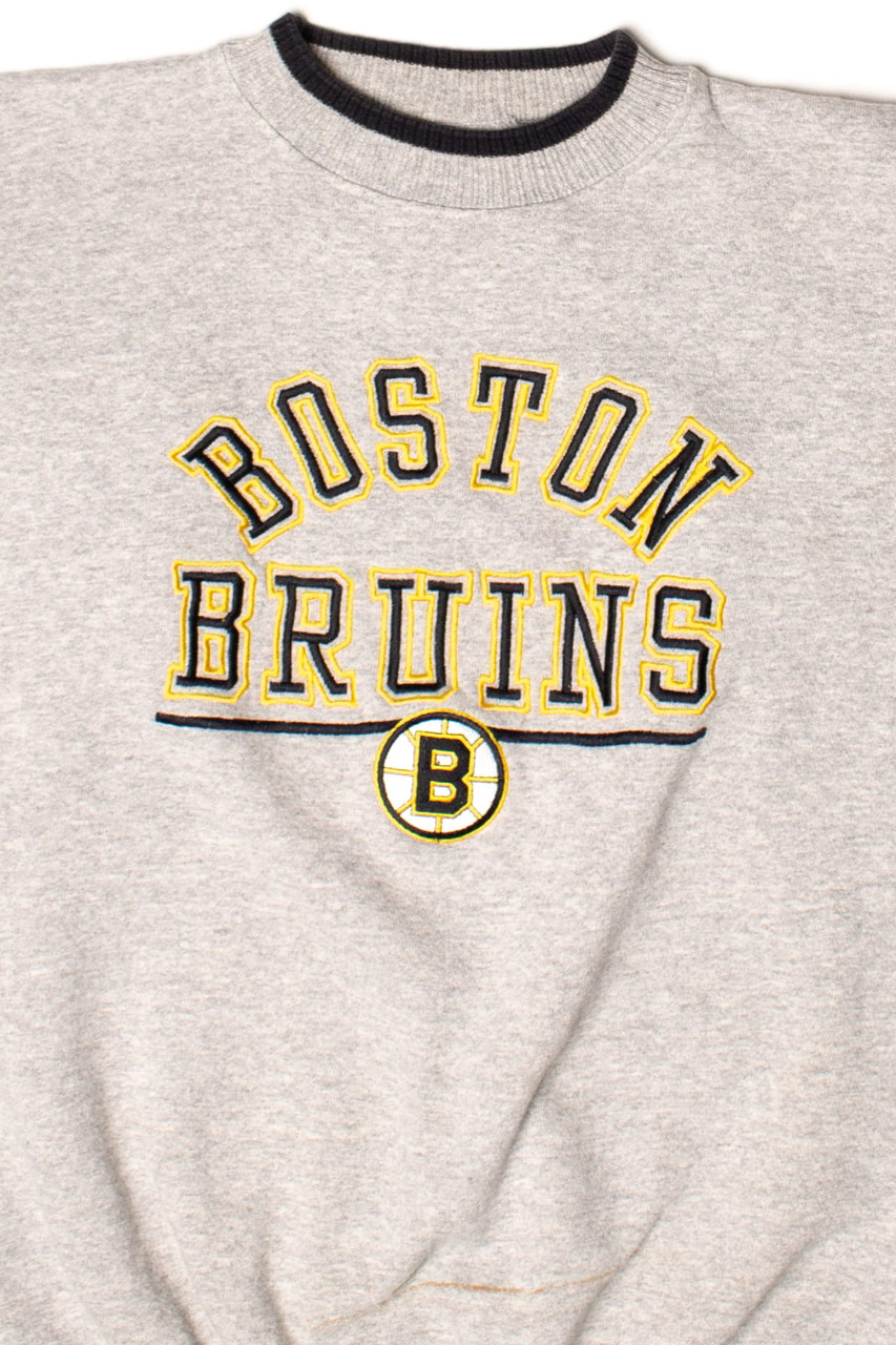 Vintage 90s Boston Bruins Sweatshirt Sz L Crewneck Grunge 