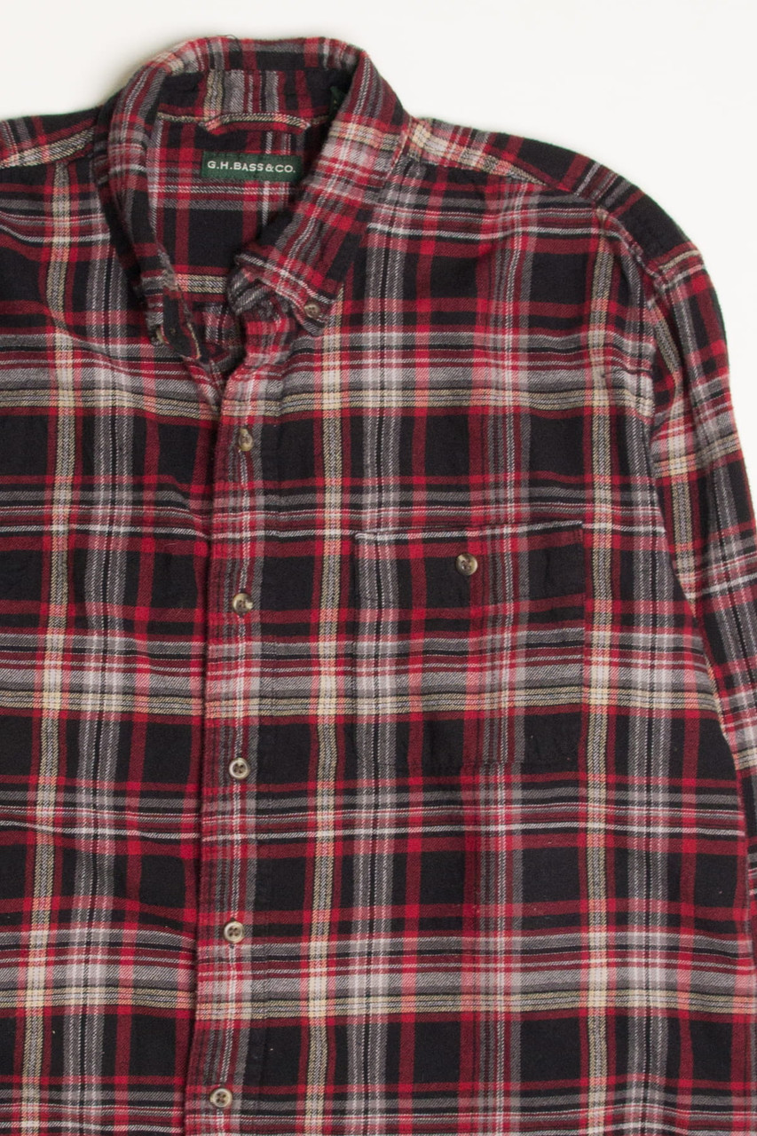 Black & Red G.H. Bass Flannel Shirt 4379 