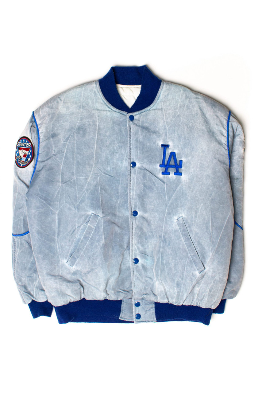 Starter Blue Los Angeles Dodgers Hooded Nylon Full-Zip Jacket