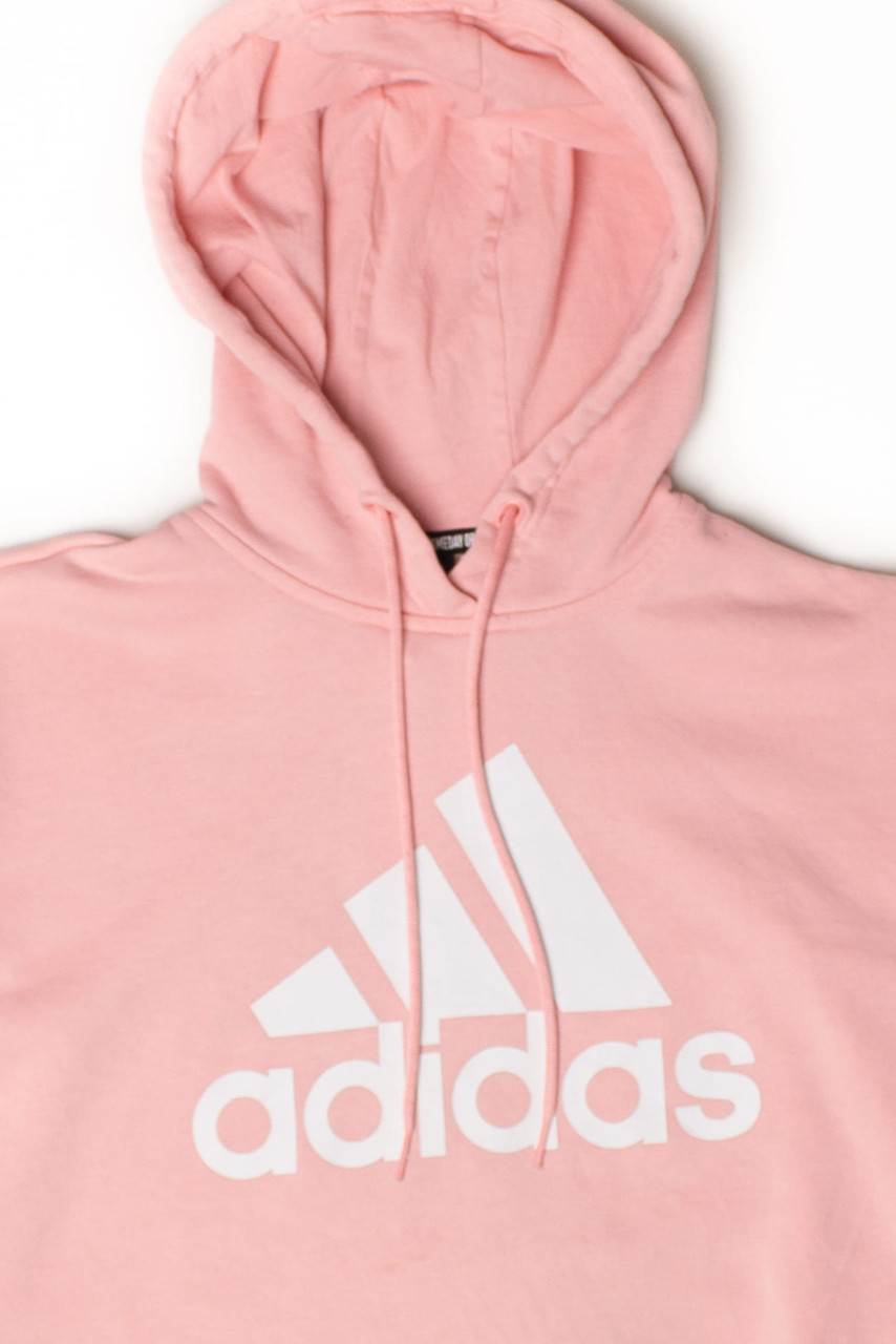 Cuna Sociología Significado Pink Cropped Adidas Hoodie - Ragstock.com