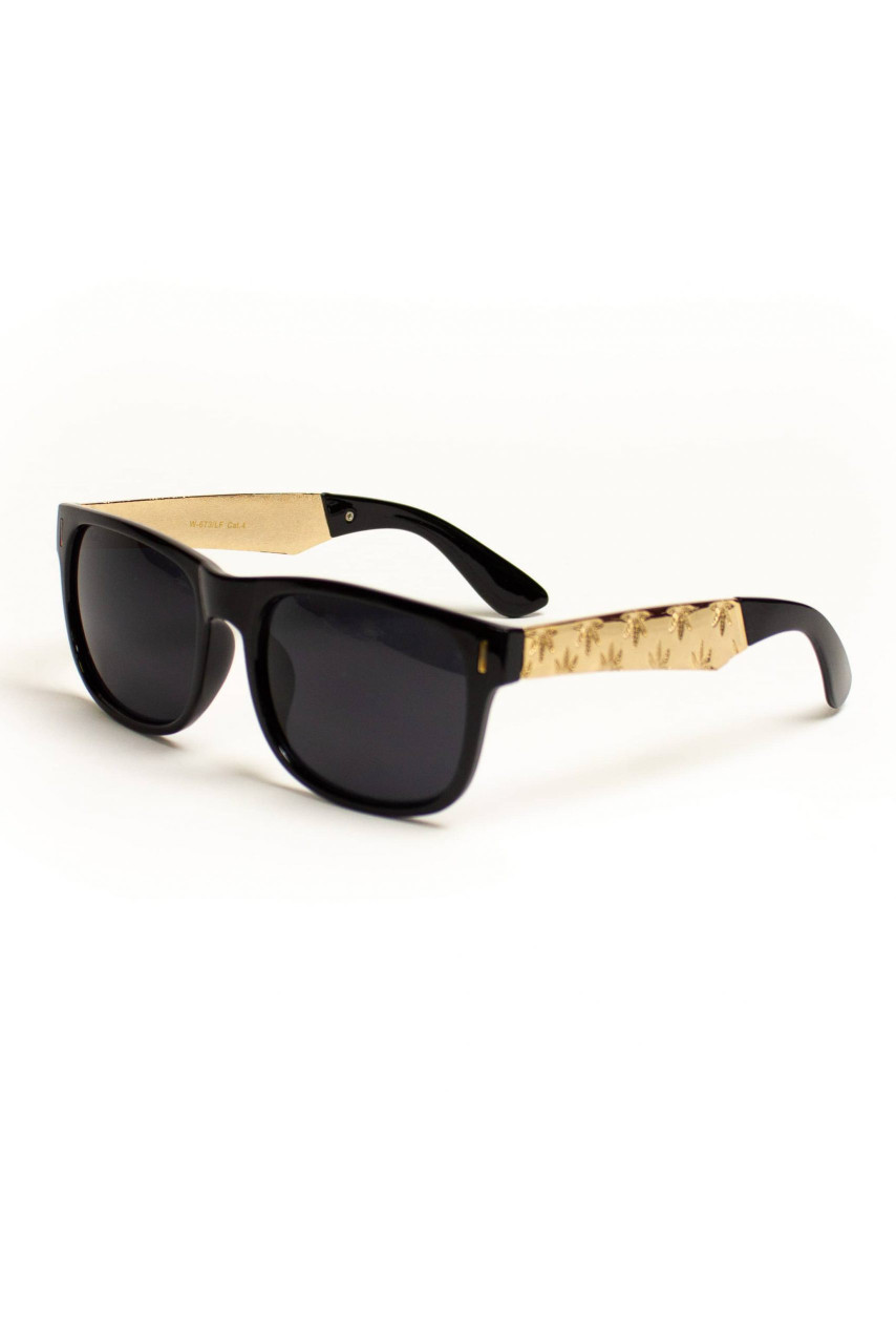 Pot Leaf Stemmed Wayfarer Sunglasses