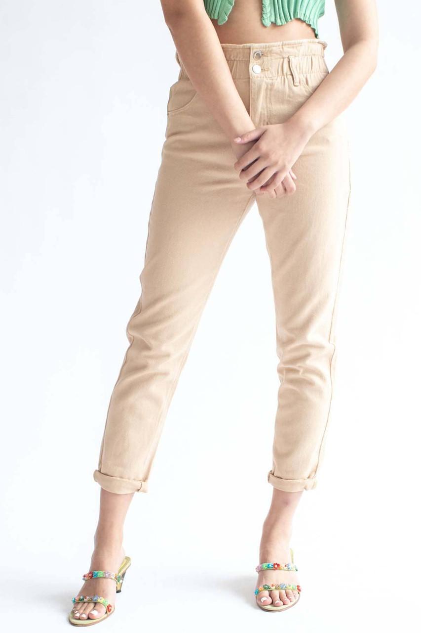 A New Day Women's High Rise Ankle Length Paperbag Pants